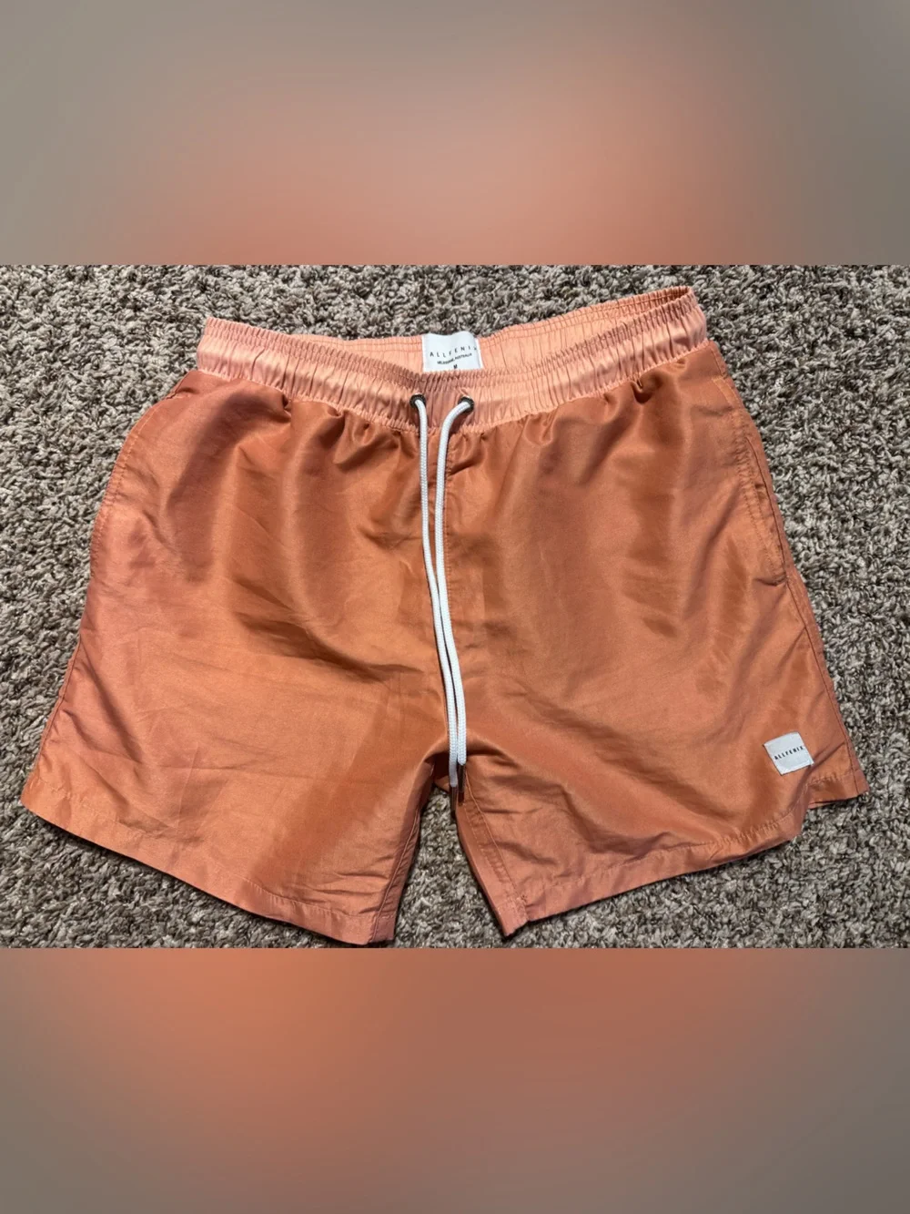 AllFenix Men’s Peach Swim Trunks with Drawstring